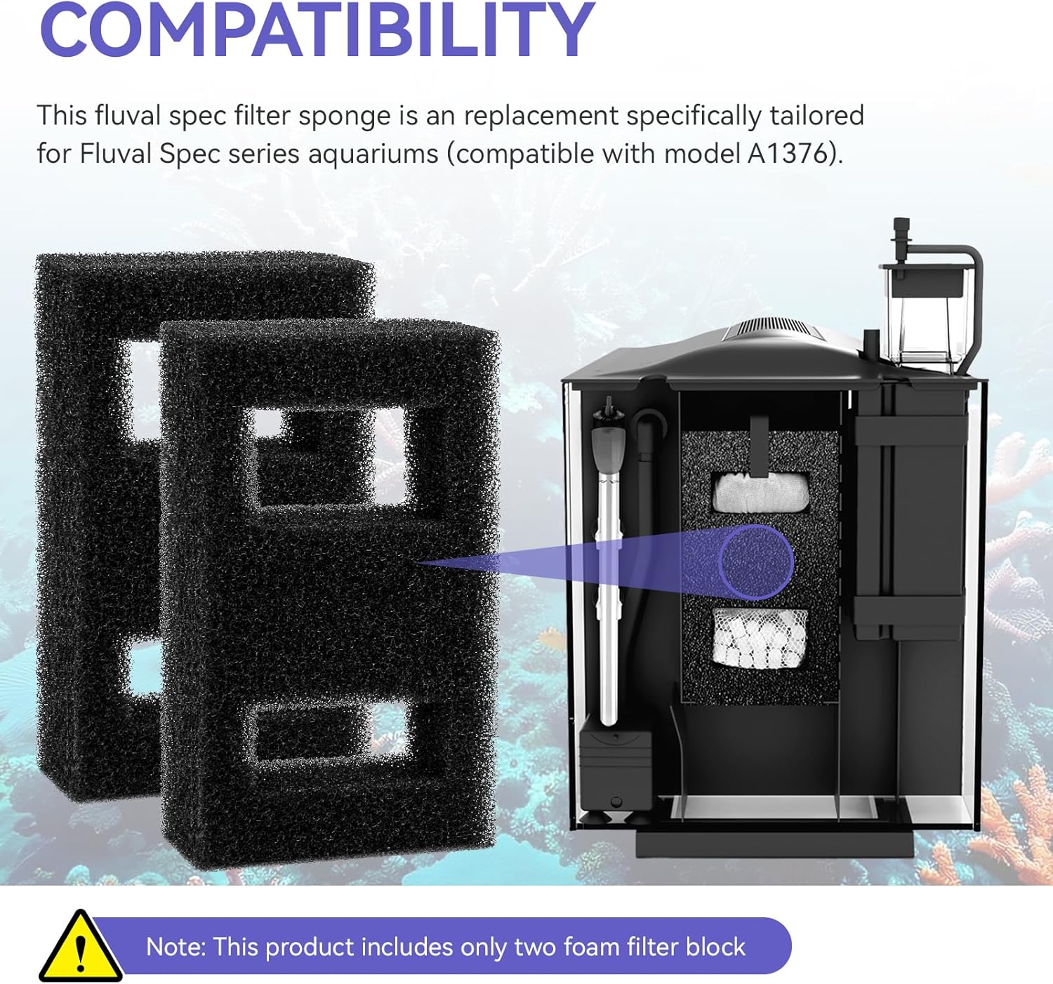 Compatible Foam Filter Block F - огляд і ціна Fluval Aquarium Spec
